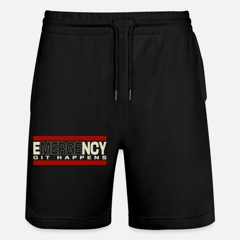 Nerd geek emergency git happens - Stanley/Stella Unisex Bio Joggingshorts Trainer  - Schwarz