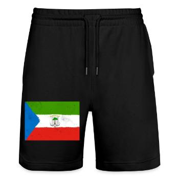 Drapeau de la Guinée équatoriale – Identité tropicale - Short de jogging bio TRAINER Stanley/Stella unisexe - noir - Devant - Nik (191cm) & Marisol (170cm)