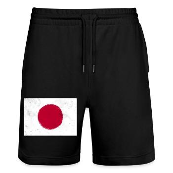 Drapeau du Japon - Short de jogging bio TRAINER Stanley/Stella unisexe - noir - Devant - Nik (191cm) & Marisol (170cm)