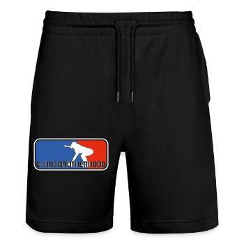 Oline Brotherhood - Stanley/Stella Trainer Unisex Organic Jogging Shorts - black - Front - Nik (191cm) & Marisol (170cm)