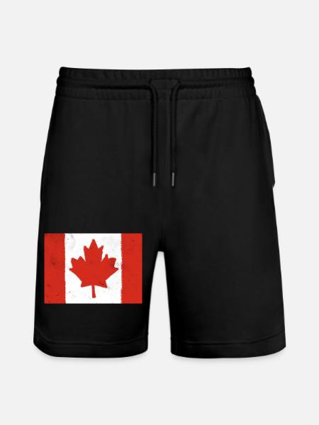 Drapeau du Canada - Short de jogging bio TRAINER Stanley/Stella unisexe - noir