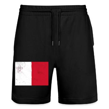 Drapeau de Malte - Short de jogging bio TRAINER Stanley/Stella unisexe - noir - Devant - Nik (191cm) & Marisol (170cm)