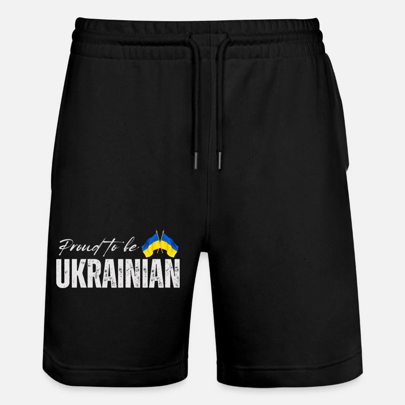 Fier Ukrainien, j’adore l’Ukraine - Short de jogging bio TRAINER Stanley/Stella unisexe - noir
