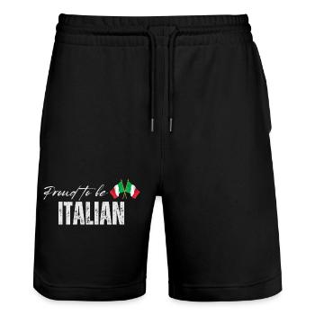 Stolzer Italiener, ich liebe Italien - Stanley/Stella Unisex Bio Joggingshorts Trainer  - Schwarz - Vorne - Nik (191cm) & Marisol (170cm)