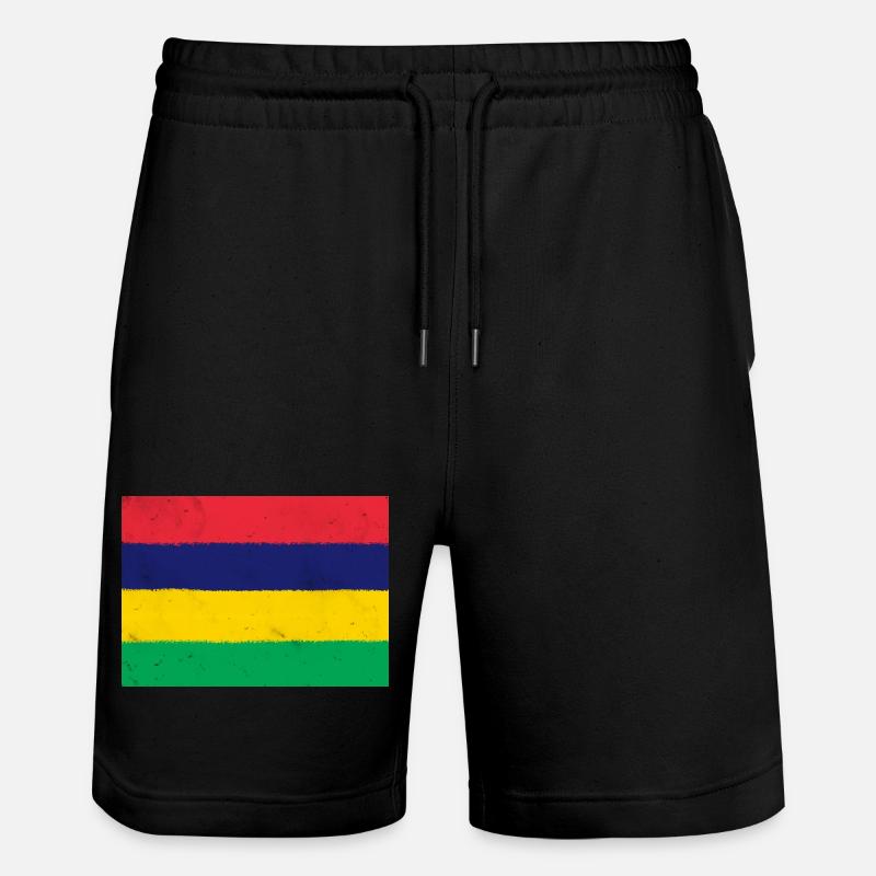 Flagge von Mauritius - Stanley/Stella Unisex Bio Joggingshorts Trainer  - Schwarz
