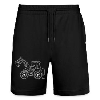Excavator - Stanley/Stella Trainer Unisex Organic Jogging Shorts - black - Front - Nik (191cm) & Marisol (170cm)