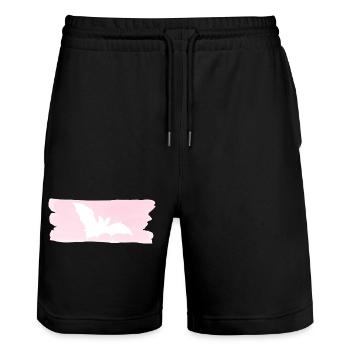 Fledermaus - Stanley/Stella Unisex Bio Joggingshorts Trainer  - Schwarz - Vorne - Nik (191cm) & Marisol (170cm)