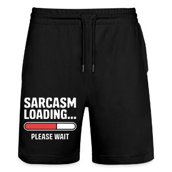 Sarcasme Chargement Drôle Dire Sarcastique Citation Cadeau - Short de jogging bio TRAINER Stanley/Stella unisexe - noir - Devant - Nik (191cm) & Marisol (170cm)