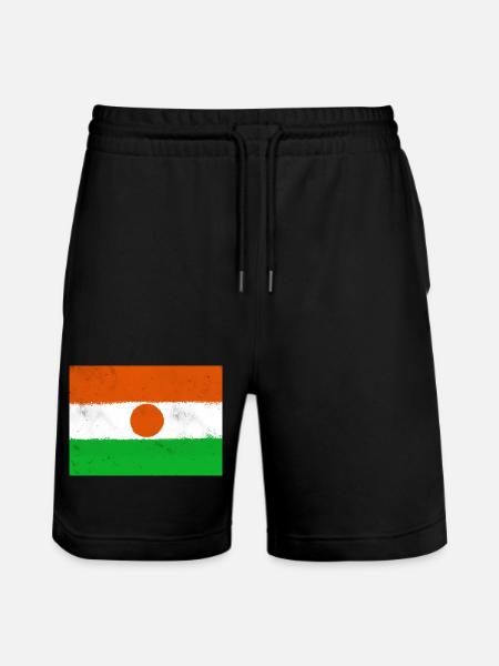 Flag of Niger - Stanley/Stella Trainer Unisex Organic Jogging Shorts - black