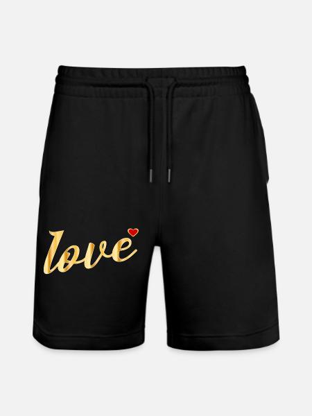 LIEBE HERZ BOTSCHAFT - Stanley/Stella Unisex Bio Joggingshorts Trainer - Schwarz