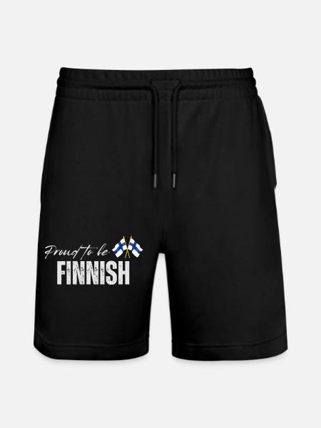 Proud Finn, I love Finland - Stanley/Stella Trainer Unisex Organic Jogging Shorts - black