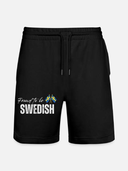 Proud Swede, I love Sweden - Stanley/Stella Trainer Unisex Organic Jogging Shorts - black