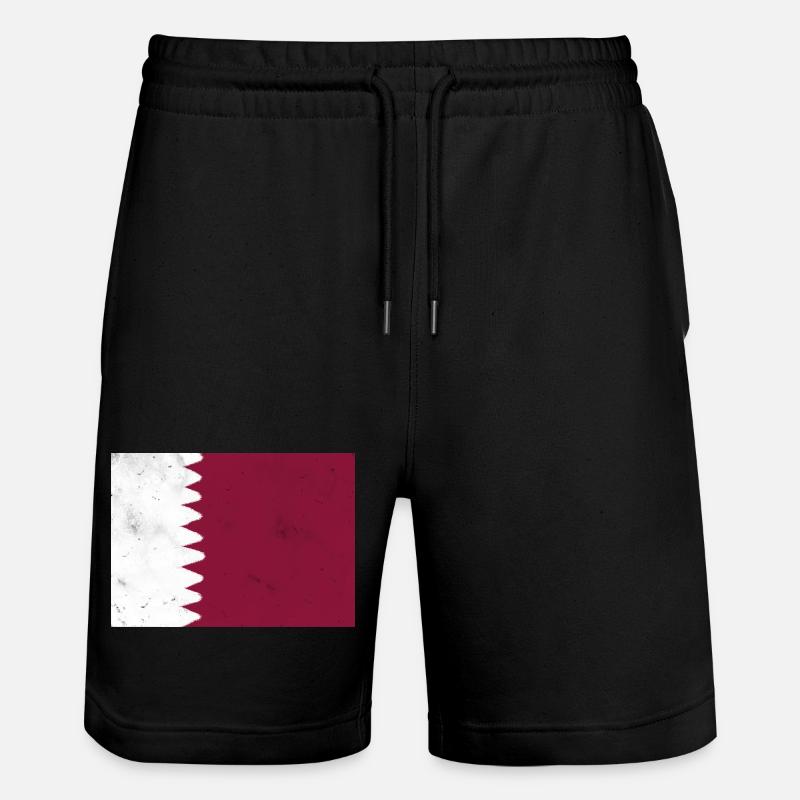 Flagge von Katar - Stanley/Stella Unisex Bio Joggingshorts Trainer  - Schwarz