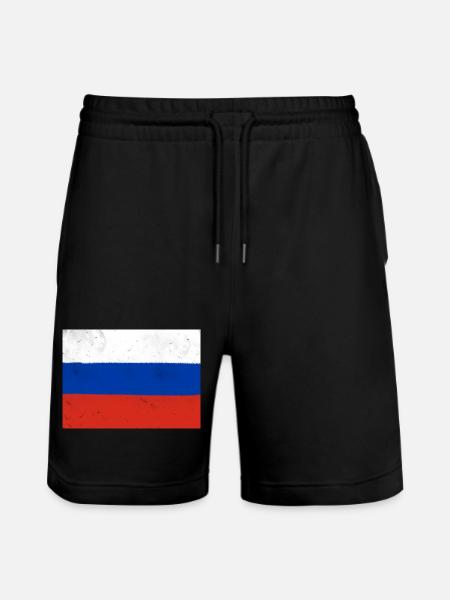 Drapeau de la Russie - Short de jogging bio TRAINER Stanley/Stella unisexe - noir