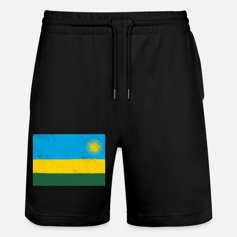 Drapeau du Rwanda - Short de jogging bio TRAINER Stanley/Stella unisexe - noir