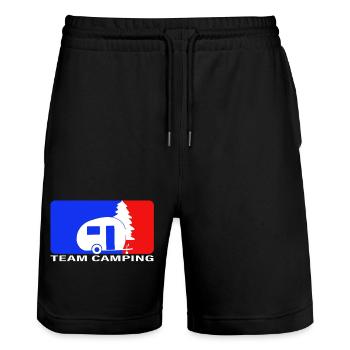 Camping d’équipe - Short de jogging bio TRAINER Stanley/Stella unisexe - noir - Devant - Nik (191cm) & Marisol (170cm)