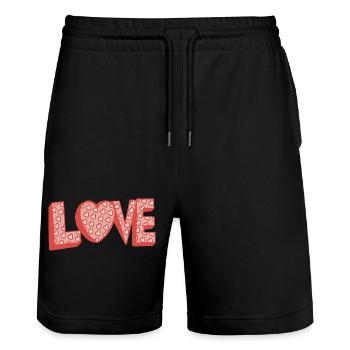 Amour de style rétro - Short de jogging bio TRAINER Stanley/Stella unisexe - noir - Devant - Nik (191cm) & Marisol (170cm)