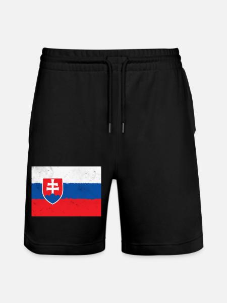 Flag of Slovakia - Stanley/Stella Trainer Unisex Organic Jogging Shorts - black