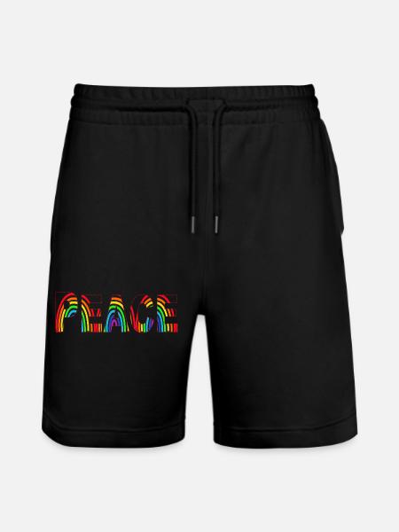 Peace bunt Regenbogen - Stanley/Stella Unisex Bio Joggingshorts Trainer - Schwarz