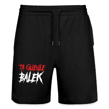TGB - Short de jogging bio TRAINER Stanley/Stella unisexe - noir - Devant - Nik (191cm) & Marisol (170cm)