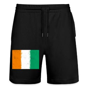 Flagge von Côte d'Ivoire - Stanley/Stella Unisex Bio Joggingshorts Trainer  - Schwarz - Vorne - Nik (191cm) & Marisol (170cm)