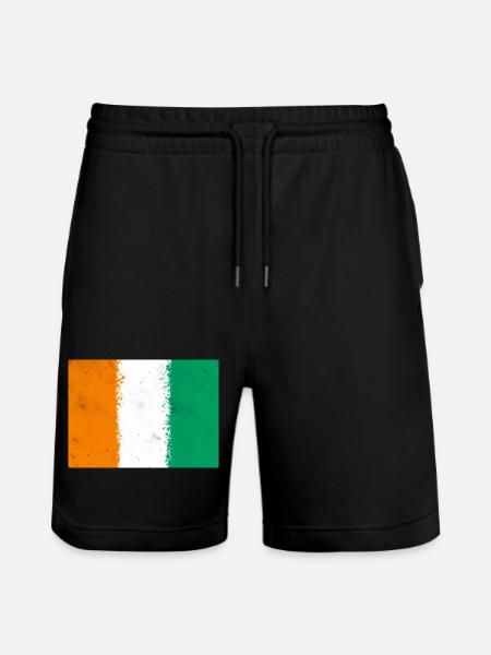 Flag of Côte d'Ivoire - Stanley/Stella Trainer Unisex Organic Jogging Shorts - black