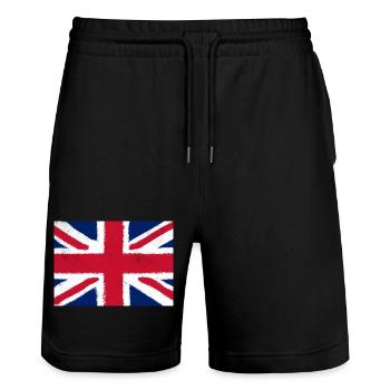 Drapeau du Royaume-Uni - Short de jogging bio TRAINER Stanley/Stella unisexe - noir - Devant - Nik (191cm) & Marisol (170cm)