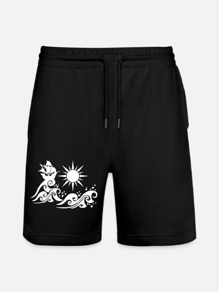 Galion blanc - Short de jogging bio TRAINER Stanley/Stella unisexe - noir
