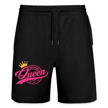 Beer Pong Queen 3 - Stanley/Stella Unisex Bio Joggingshorts Trainer  - Schwarz - Vorne - Nik (191cm) & Marisol (170cm)