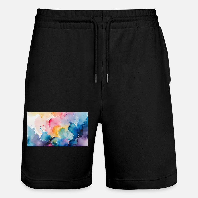 Aquarellfarben Explosion Kunst Design - Stanley/Stella Unisex Bio Joggingshorts Trainer  - Schwarz