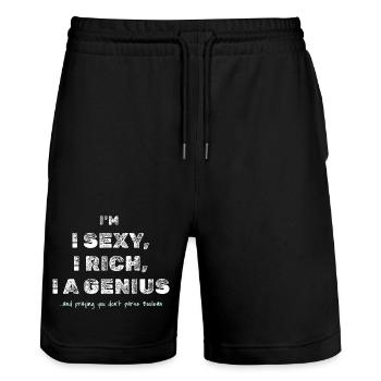 Boolean Joke – Funny Dev Tee - Stanley/Stella Trainer Unisex Organic Jogging Shorts - black - Front - Nik (191cm) & Marisol (170cm)