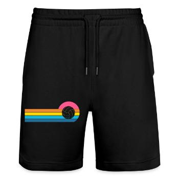 Volleyball - Stanley/Stella Trainer Unisex Organic Jogging Shorts - black - Front - Nik (191cm) & Marisol (170cm)