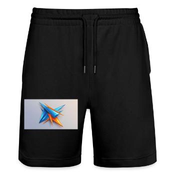 Origami Star BleuOrange - Short de jogging bio TRAINER Stanley/Stella unisexe - noir - Devant - Nik (191cm) & Marisol (170cm)