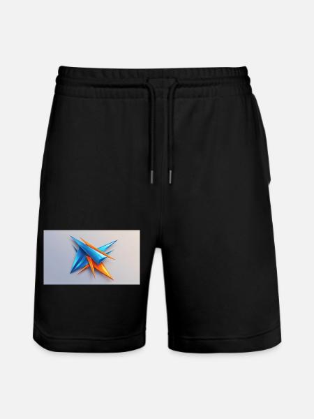 Origami Stern BlauOrange - Stanley/Stella Unisex Bio Joggingshorts Trainer  - Schwarz