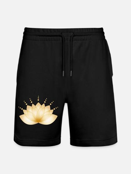 Golden blossom transparently stylized - Stanley/Stella Trainer Unisex Organic Jogging Shorts - black