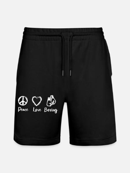 Peace Love Boxe - Short de jogging bio TRAINER Stanley/Stella unisexe - noir