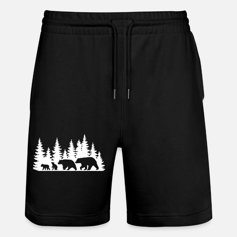 Silhouette Forêt Faune Design - Short de jogging bio TRAINER Stanley/Stella unisexe - noir