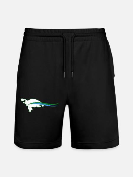 Thurgau Canton Outline with Wave - Stanley/Stella Trainer Unisex Organic Jogging Shorts - black