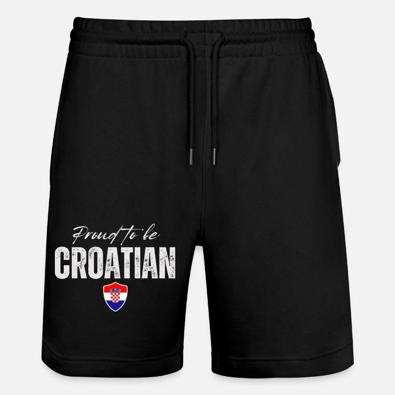 Croate fier, Made in Croatia - Short de jogging bio TRAINER Stanley/Stella unisexe - noir