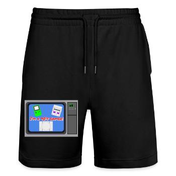 Ich bin ein 90er-Jahre-Gamer - Stanley/Stella Unisex Bio Joggingshorts Trainer  - Schwarz - Vorne - Nik (191cm) & Marisol (170cm)