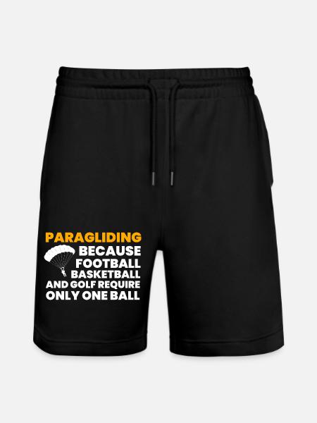 Paragliding Funny T Shirt Gift - Stanley/Stella Trainer Unisex Organic Jogging Shorts - black