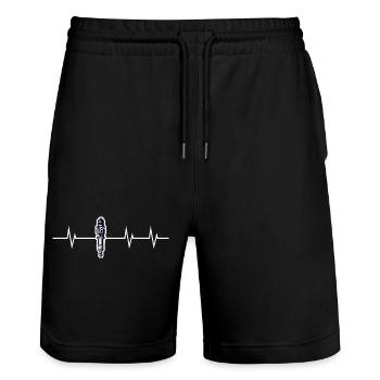Heartbeat of a mechanic - Stanley/Stella Trainer Unisex Organic Jogging Shorts - black - Front - Nik (191cm) & Marisol (170cm)