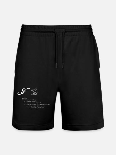 Humorous Irish Slang Feck Definition Print - Stanley/Stella Trainer Unisex Organic Jogging Shorts - black