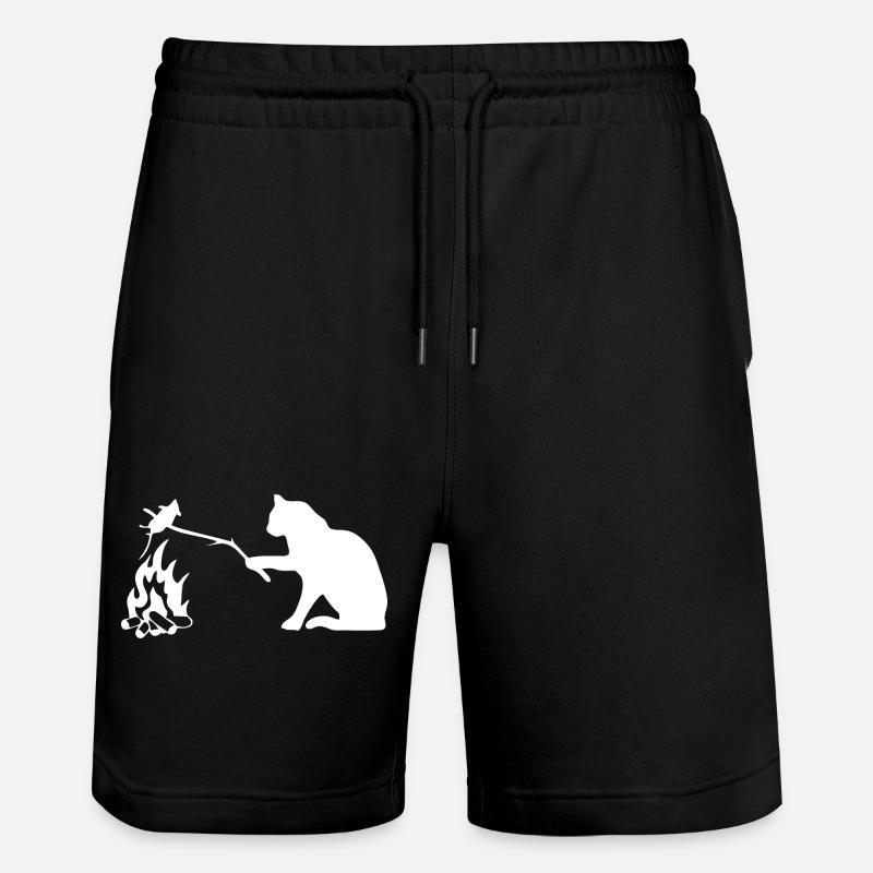Silent Observer Cat by Campfire - Stanley/Stella Trainer Unisex Organic Jogging Shorts - black
