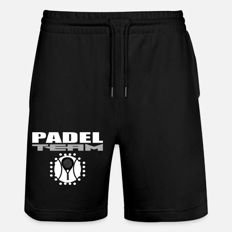 Padelschläger-Design mit modernem Stil - Stanley/Stella Unisex Bio Joggingshorts Trainer - Schwarz