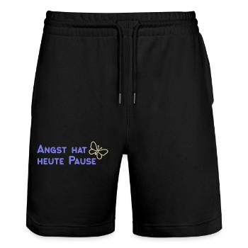 Angst hat heute Pause - Stanley/Stella Unisex Bio Joggingshorts Trainer  - Schwarz - Vorne - Nik (191cm) & Marisol (170cm)