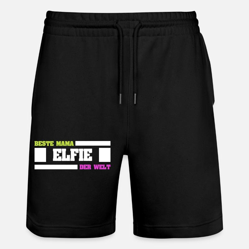 Elfie als Mutter - Stanley/Stella Unisex Bio Joggingshorts Trainer  - Schwarz