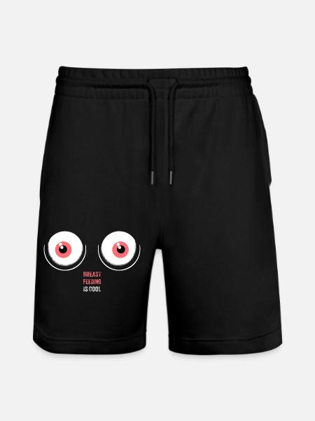 Whimsical Breastfeeding Embrace Design - Stanley/Stella Trainer Unisex Organic Jogging Shorts - black