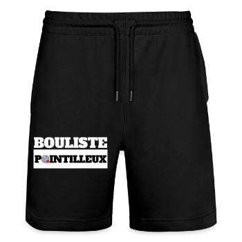 BOULISTE POINTILLEUX - Humour Pétanque - Stanley/Stella Trainer Unisex Organic Jogging Shorts - black - Front - Nik (191cm) & Marisol (170cm)