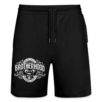 Motorrad Biker Bike  - Stanley/Stella Unisex Bio Joggingshorts Trainer  - Schwarz - Vorne - Nik (191cm) & Marisol (170cm)